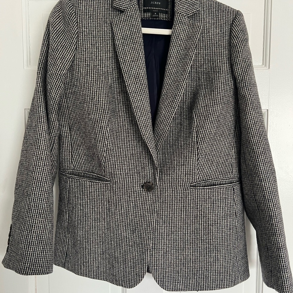 J.Crew Black, White, and Light Brown Parke Blazer Size 8